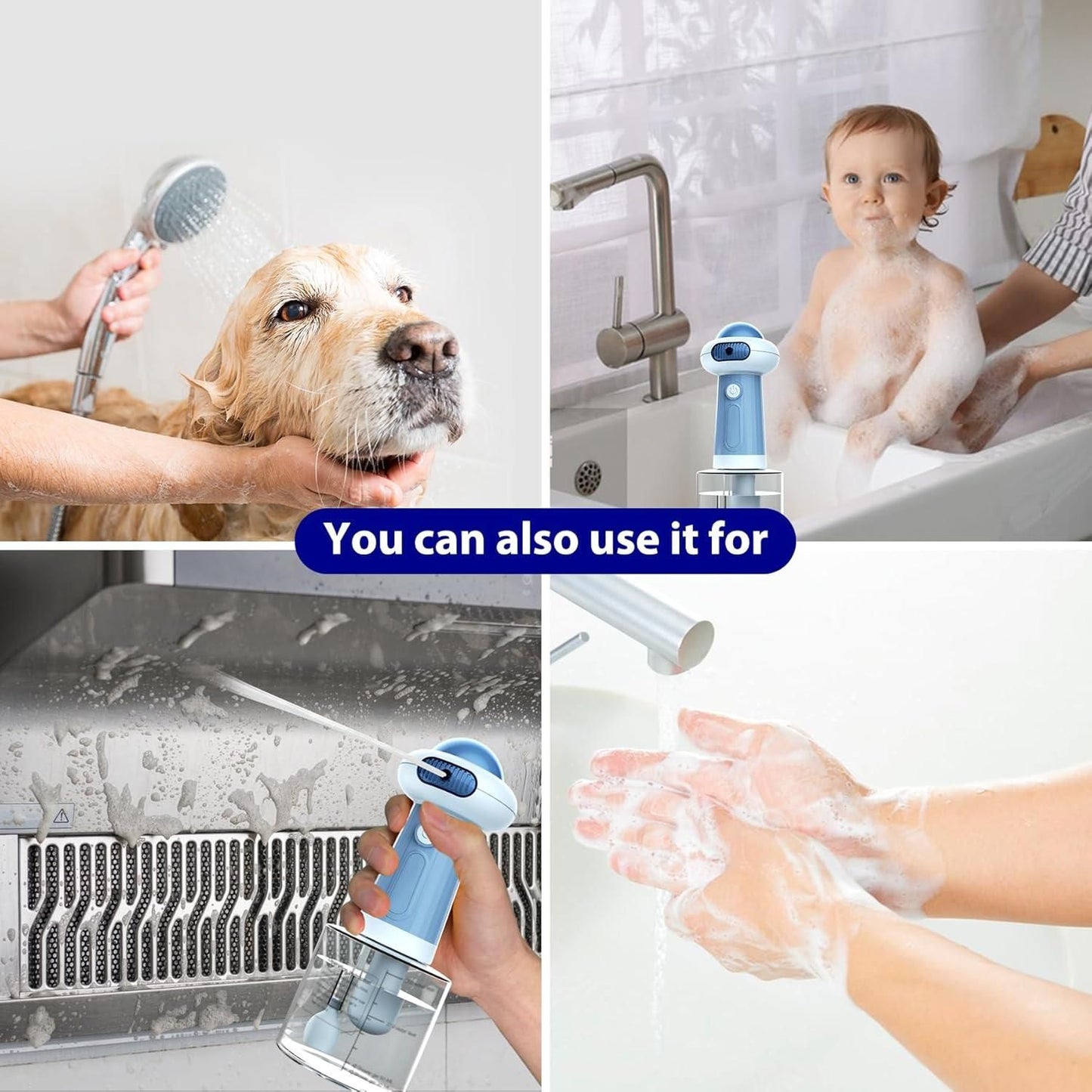 Waterproof Electric Dog Shower with Automatic Soap Dispense